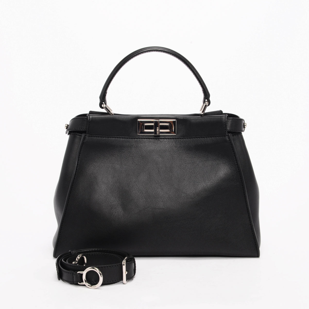 Fendi Black Calfskin Medium Monster Eyes Peekaboo Bag