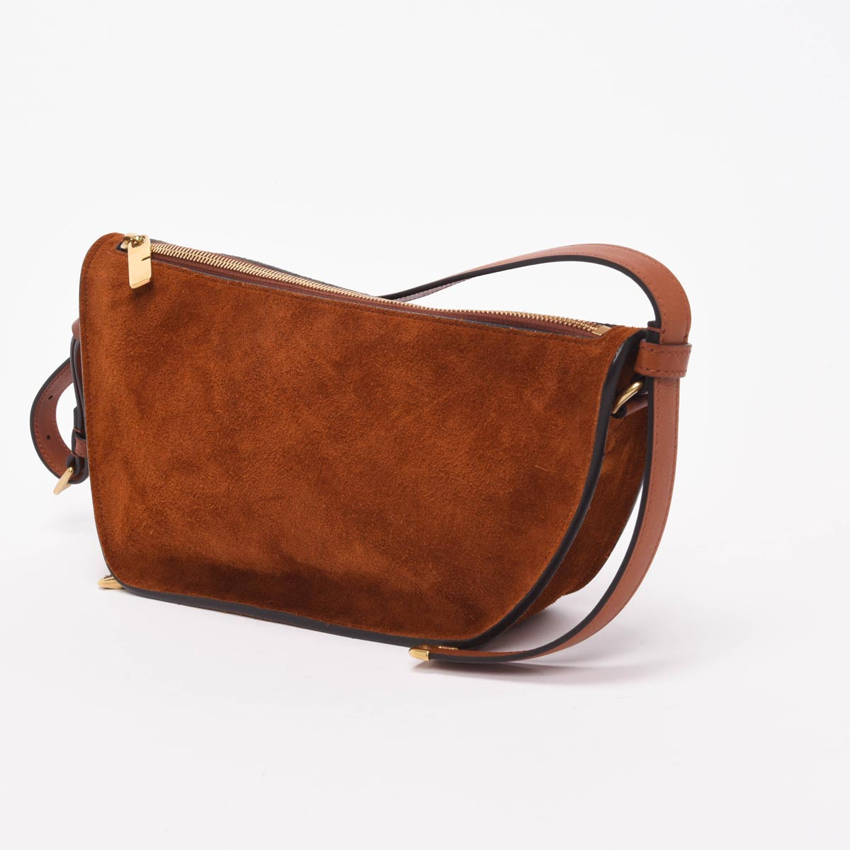 Burberry Tobacco Suede Shield Sling Bag