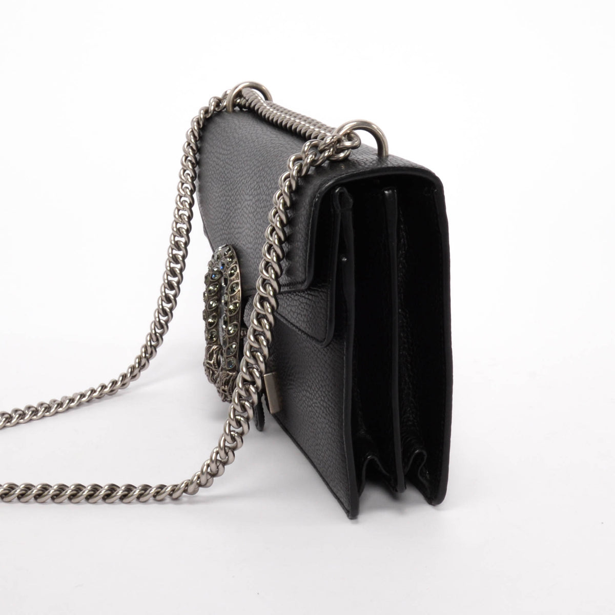 Gucci Black Grained Calfskin Dionysus Small Shoulder Bag