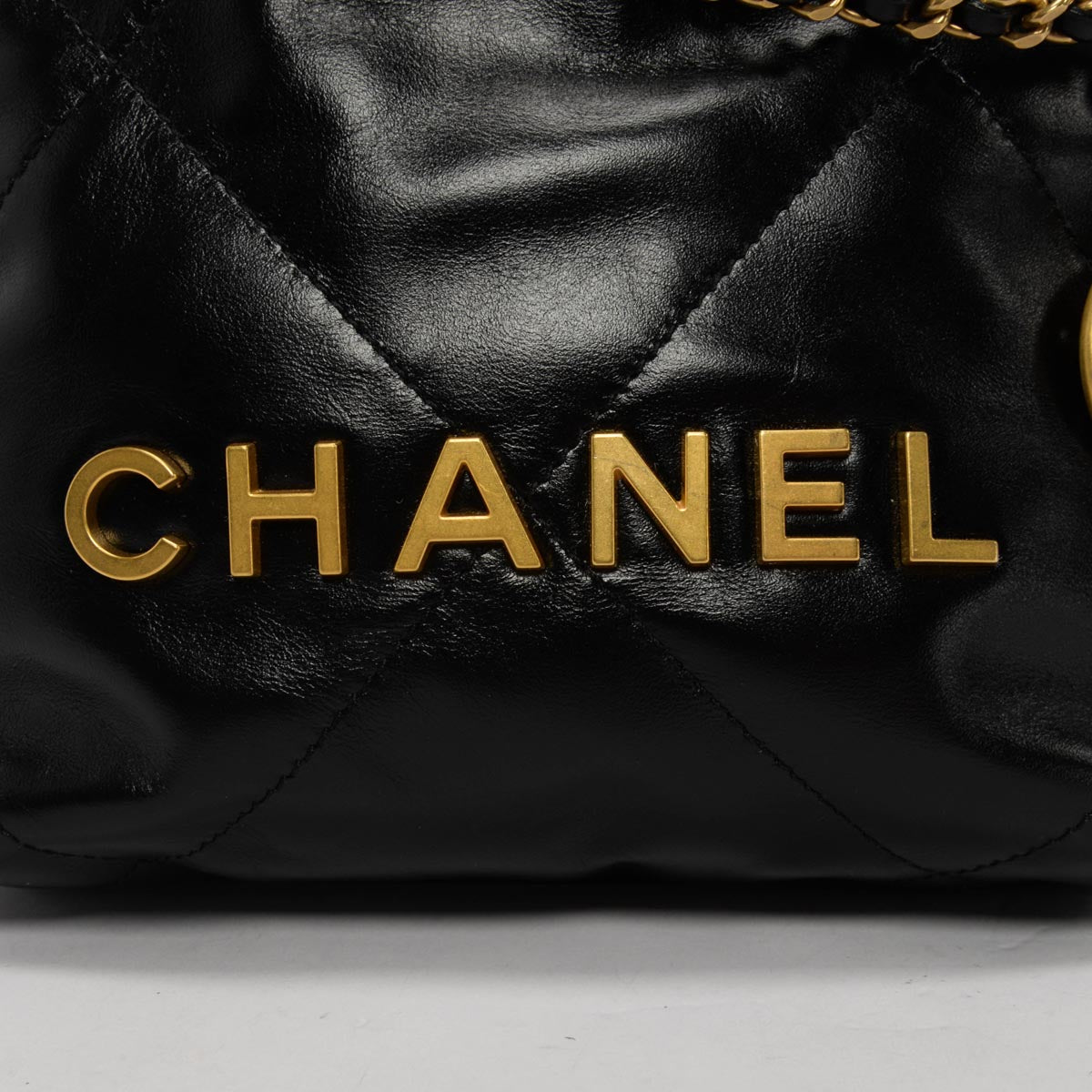 Chanel Black Shiny Calfskin Chanel 22 Mini Bag