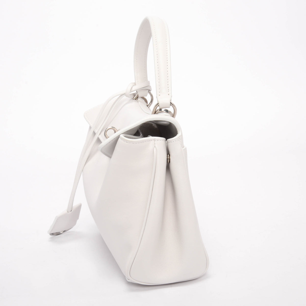 Balenciaga White Smooth Calfskin Mini Rodeo Bag
