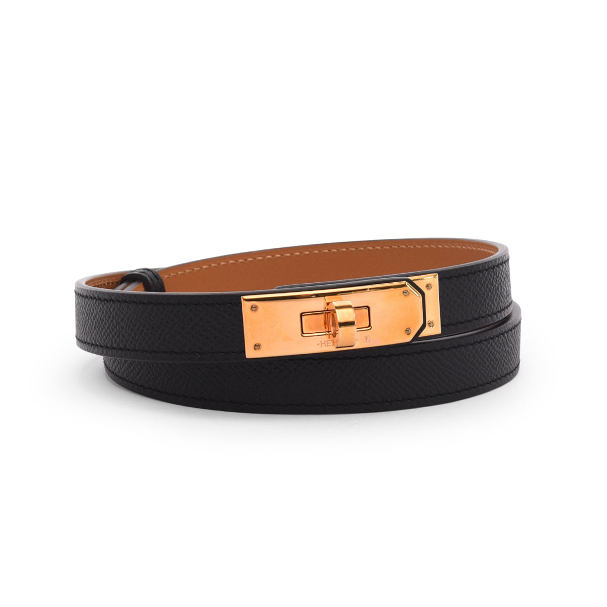 Hermes Black Epsom Kelly 18 Belt