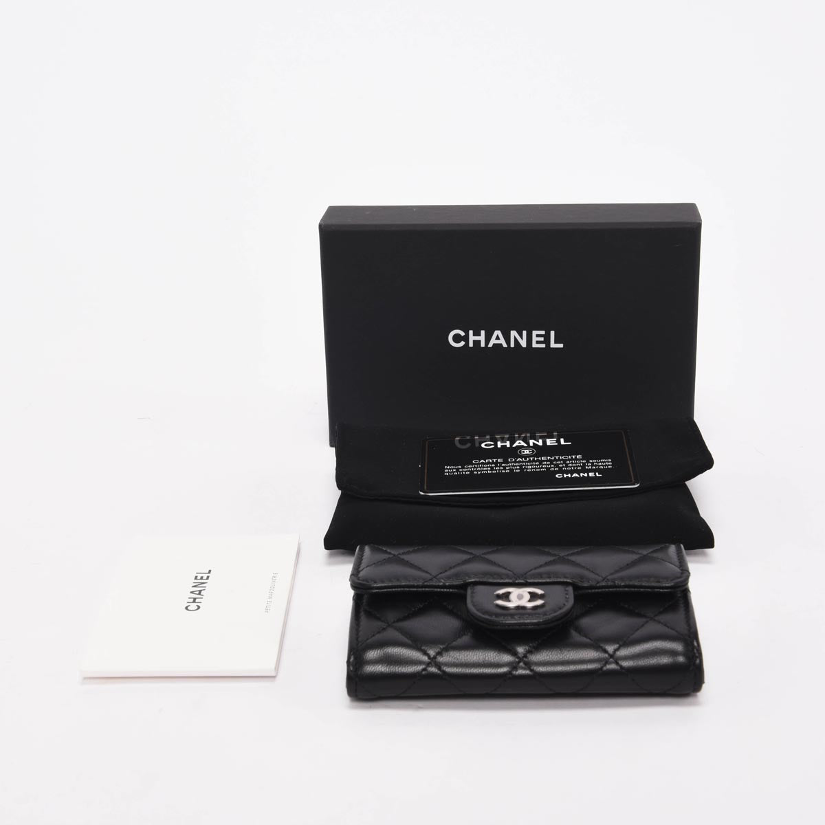 Chanel Black Quilted Lambskin Classic Flap Card Holder