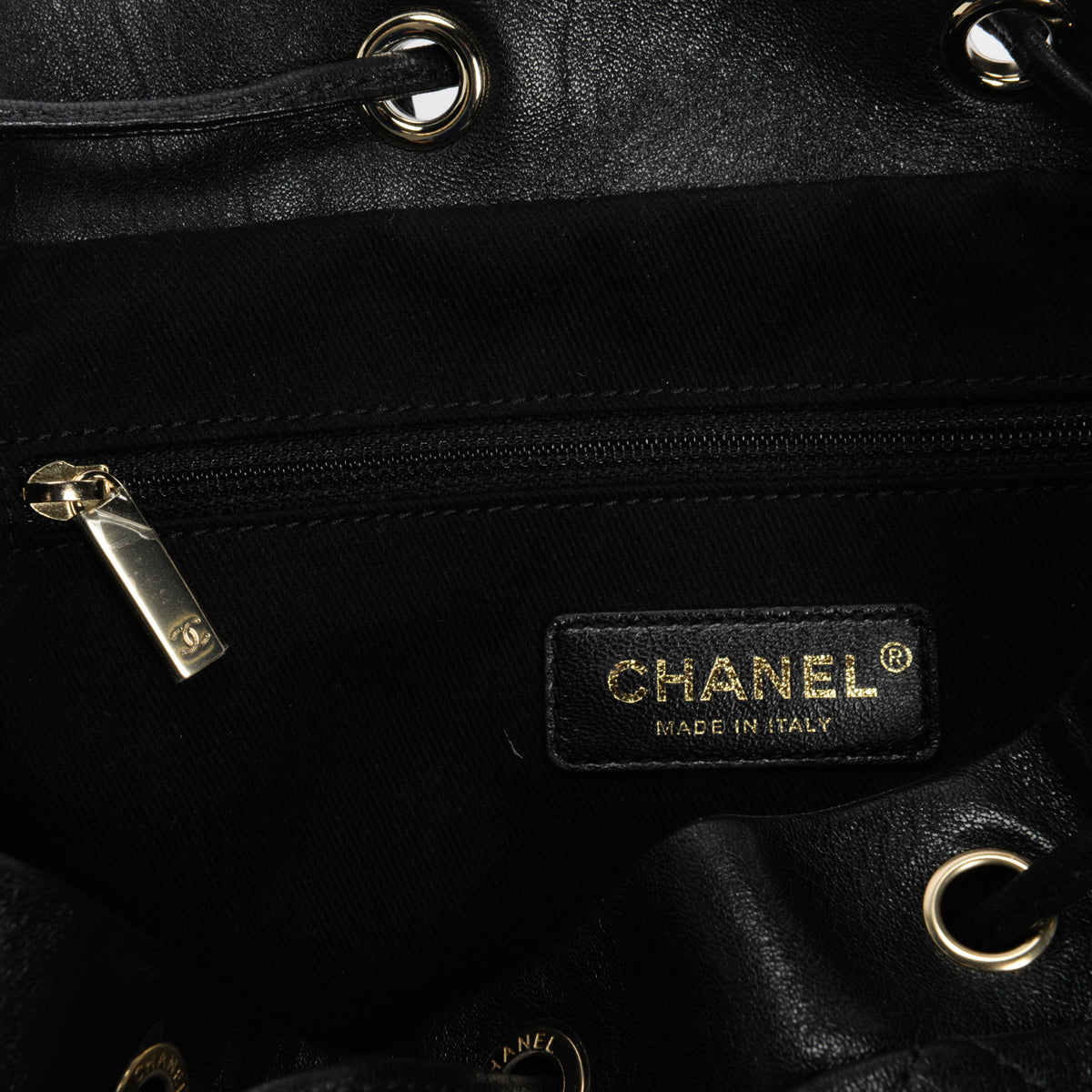 Chanel Black Quilted Sheepskin Daily Round Backpack