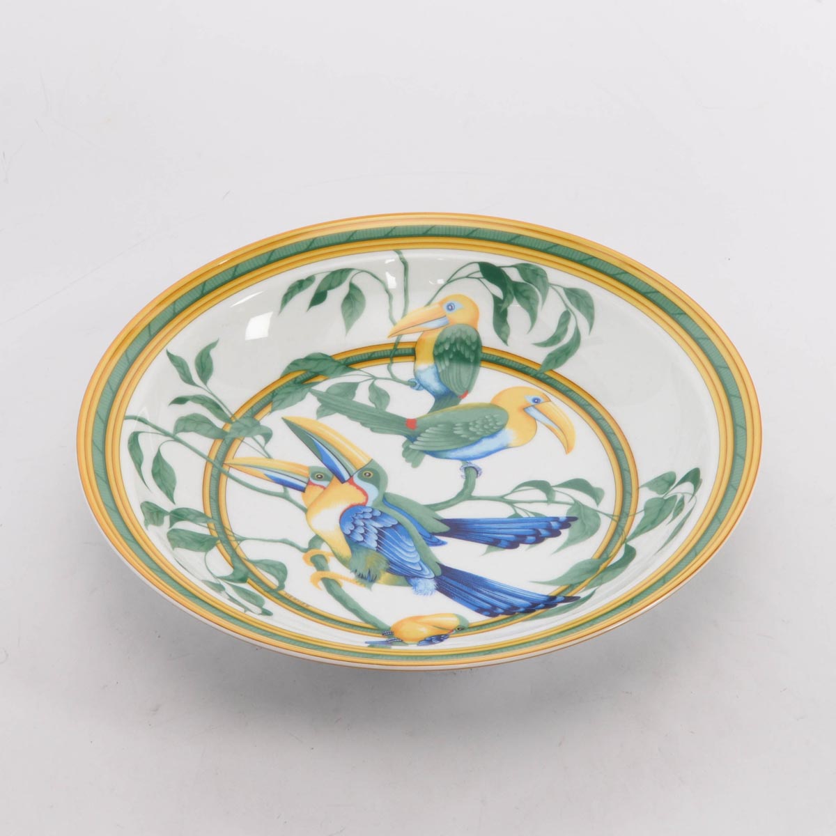 Hermes Multi-Color Porcelain Toucans Serving Plate