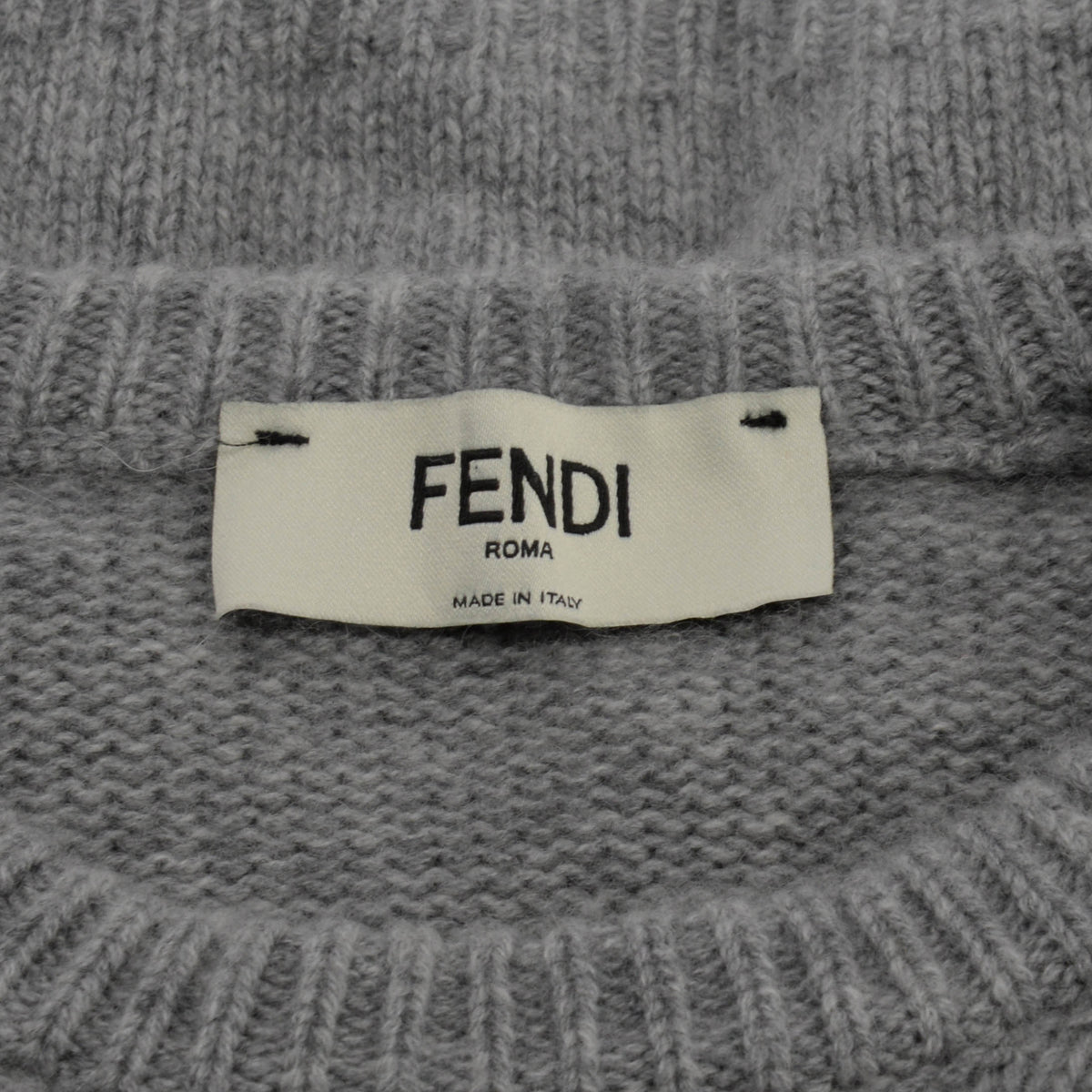 Fendi Grey Cashmere Ribbon Detail Sweater S