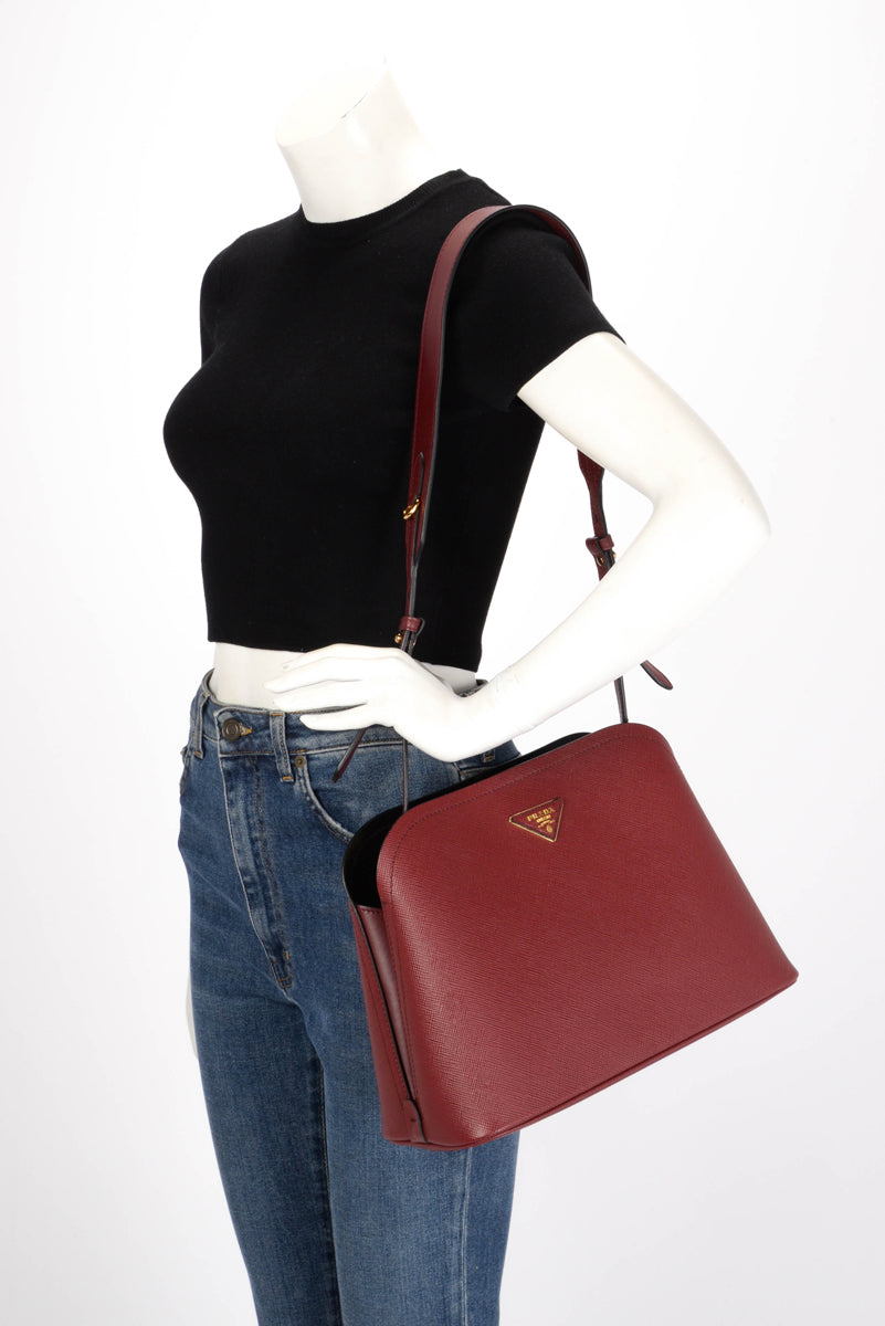 Prada Cerise Saffiano Matinee Bag