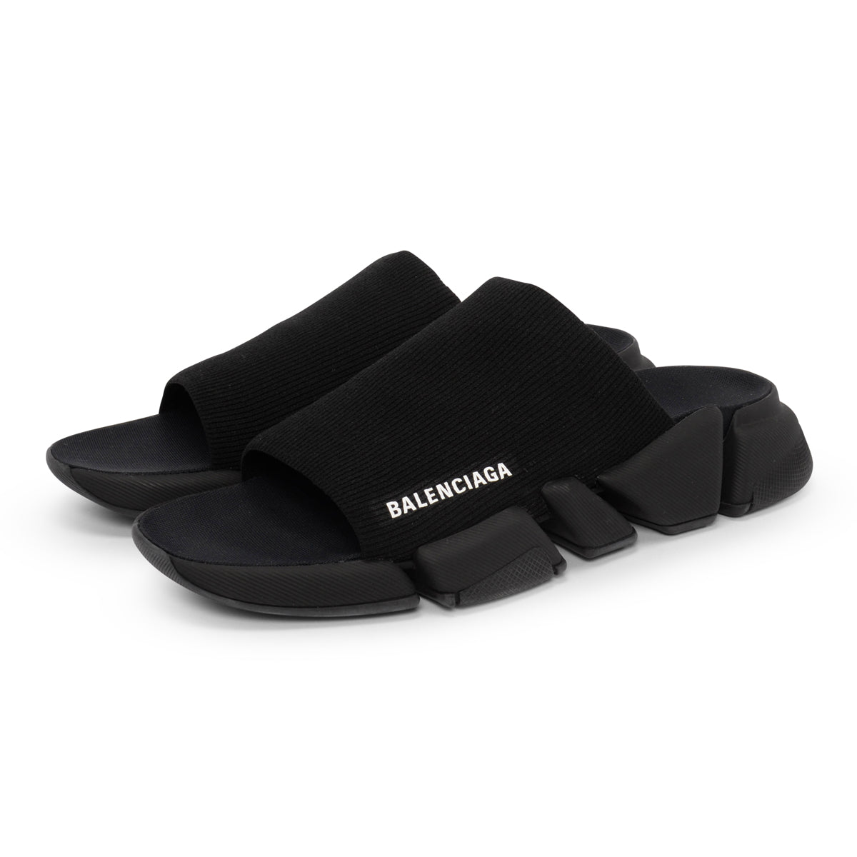Balenciaga Black Knit Speed 2.0 Slides 42