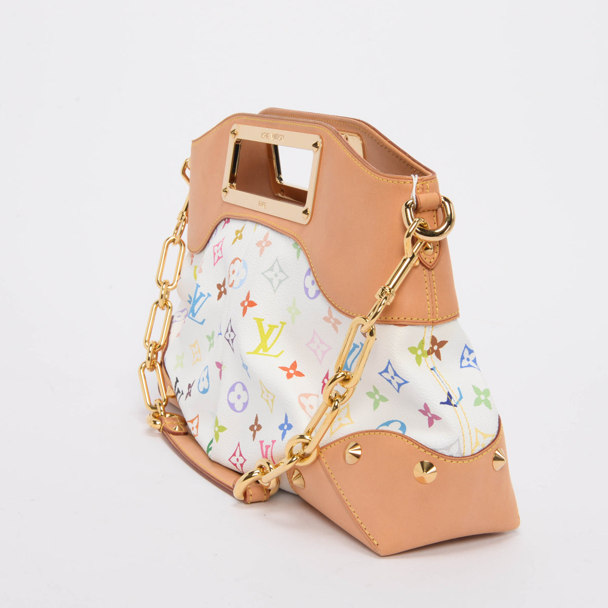 Louis Vuitton White Monogram Multicolore Judy MM Clutch