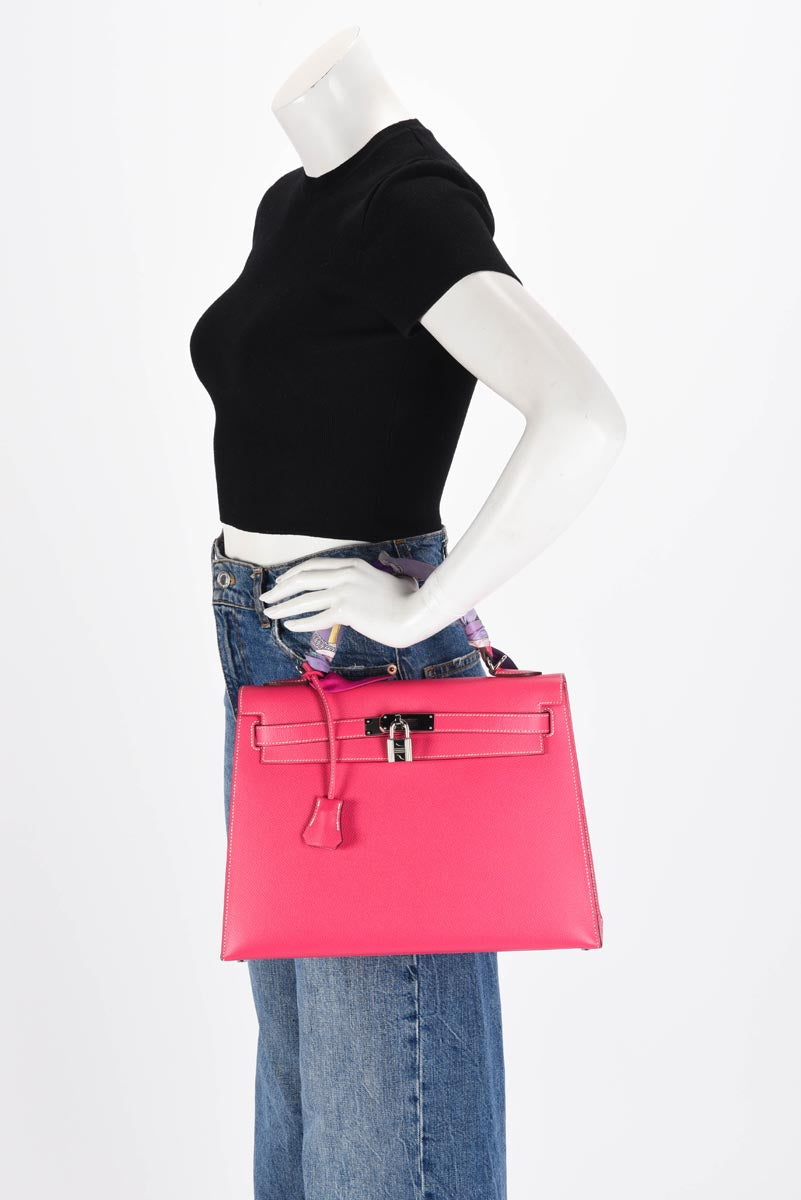 Hermes Rose Tyrien Epsom Sellier Kelly 32 PHW