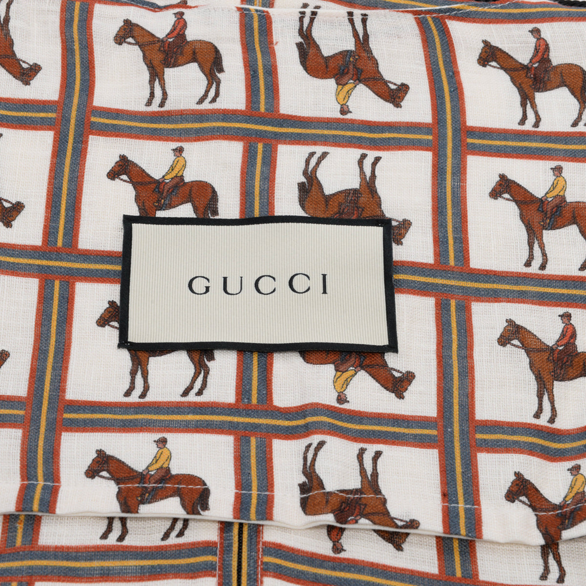 Gucci Cream Cotton Equestrian Print Garment Cover