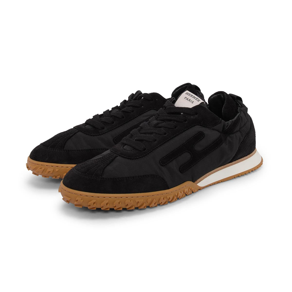 Hermes Black Nylon & Suede Jet Sneakers 41