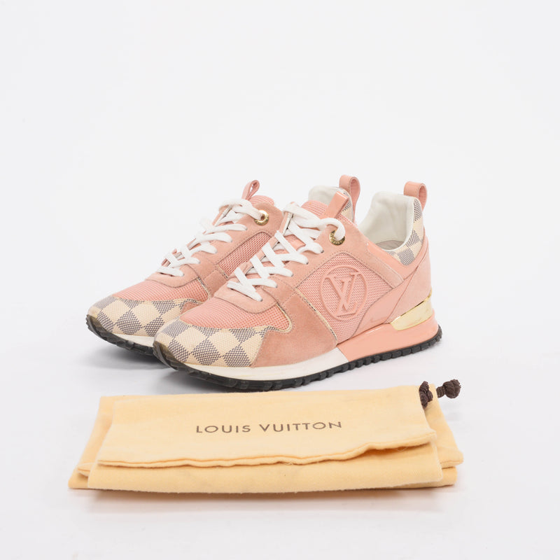 Louis Vuitton Pink Damier Azur Run Away Sneakers 37 - Blue Spinach
