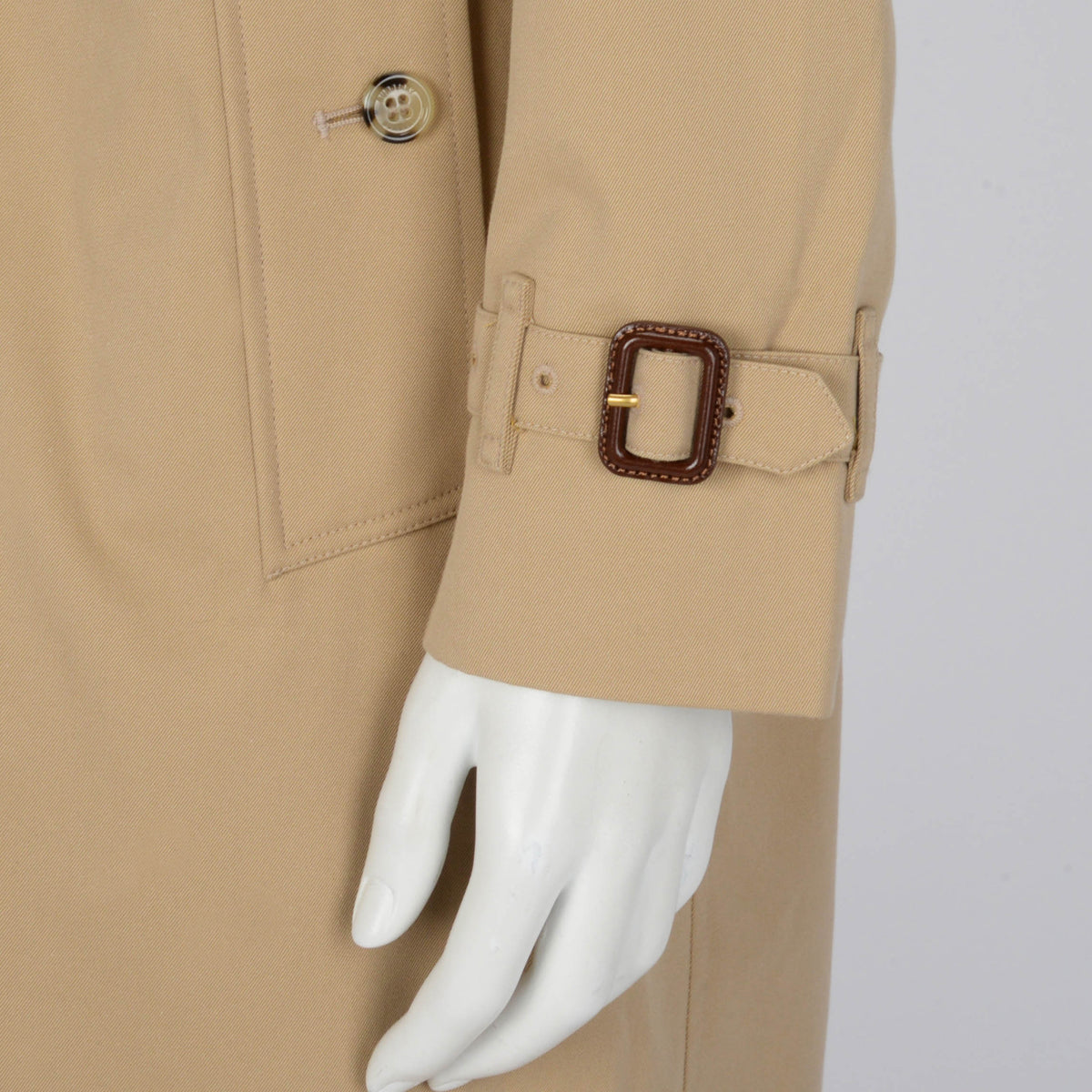 Burberry Honey Cotton Kensignton Mid-Length Trench Coat UK 8