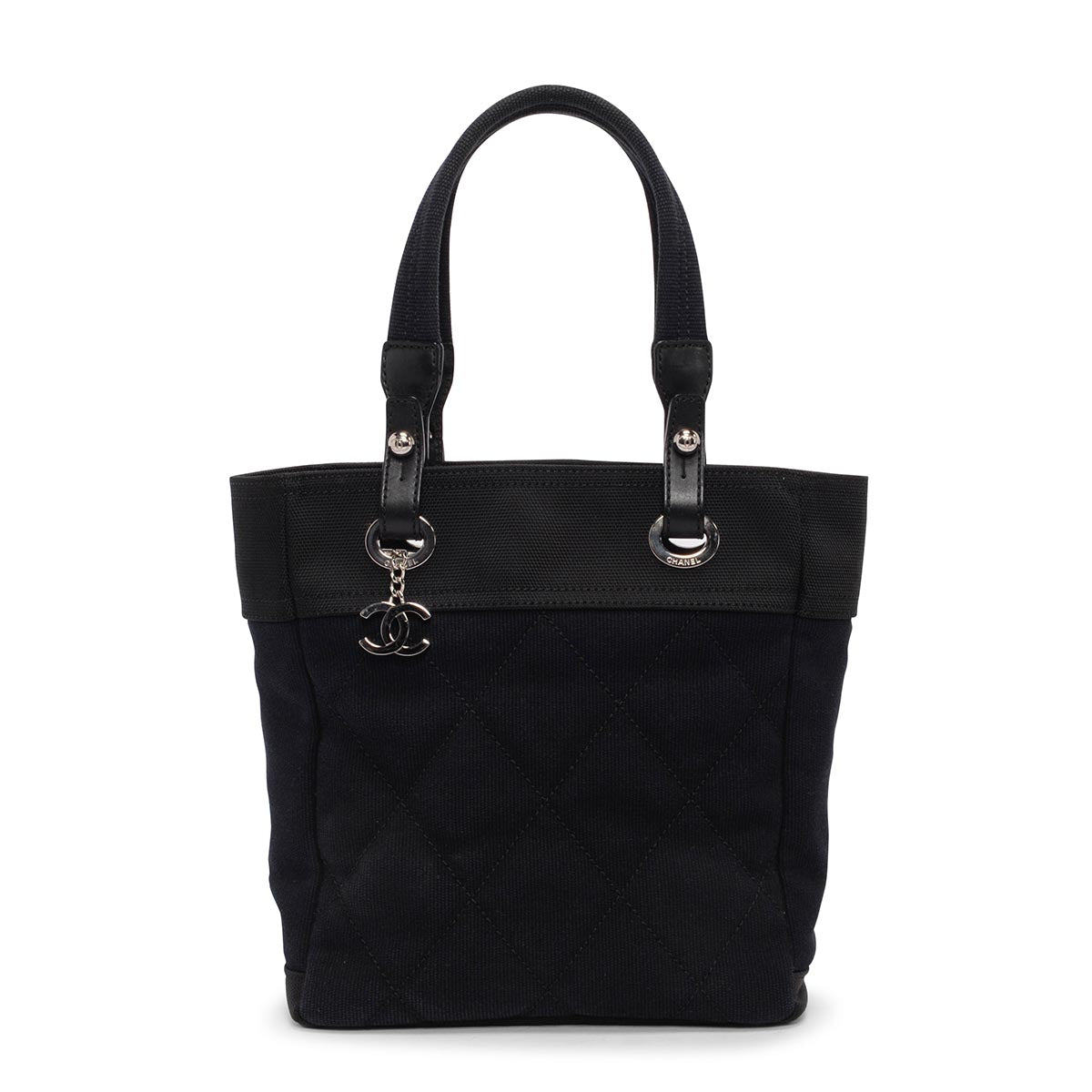 Chanel Black Canvas Small Biarritz Tote