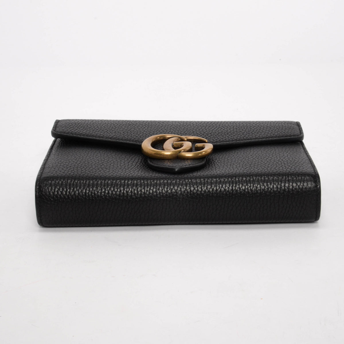 Gucci Black Calfskin GG Marmont Wallet On Chain