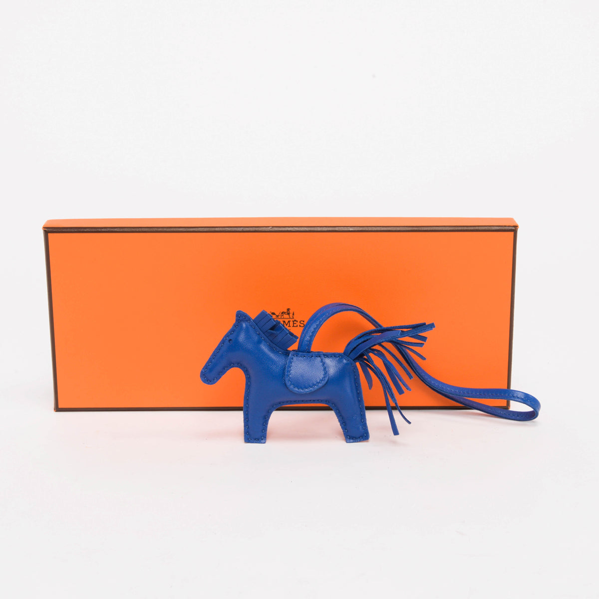 Hermes Blue Milo Lambskin Rodeo PM Bag Charm