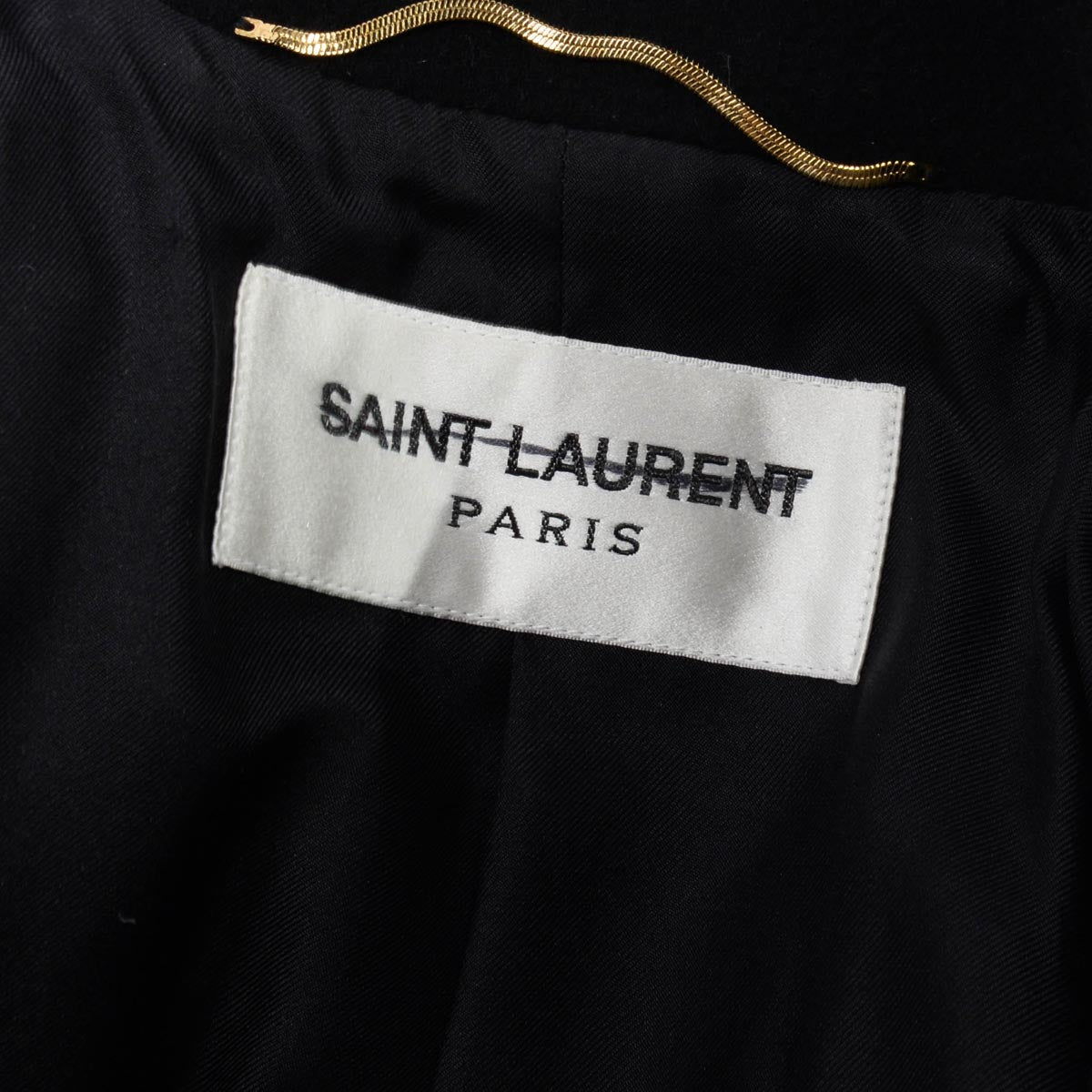 Saint Laurent Black Wool Double Breasted Short Coat FR 36