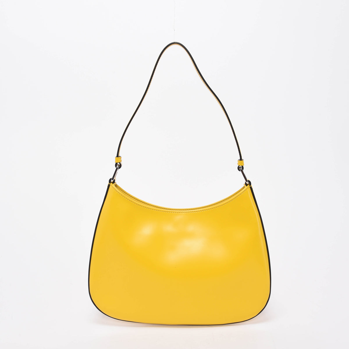 Prada Yellow Brushed Calfskin Cleo Shoulder Bag