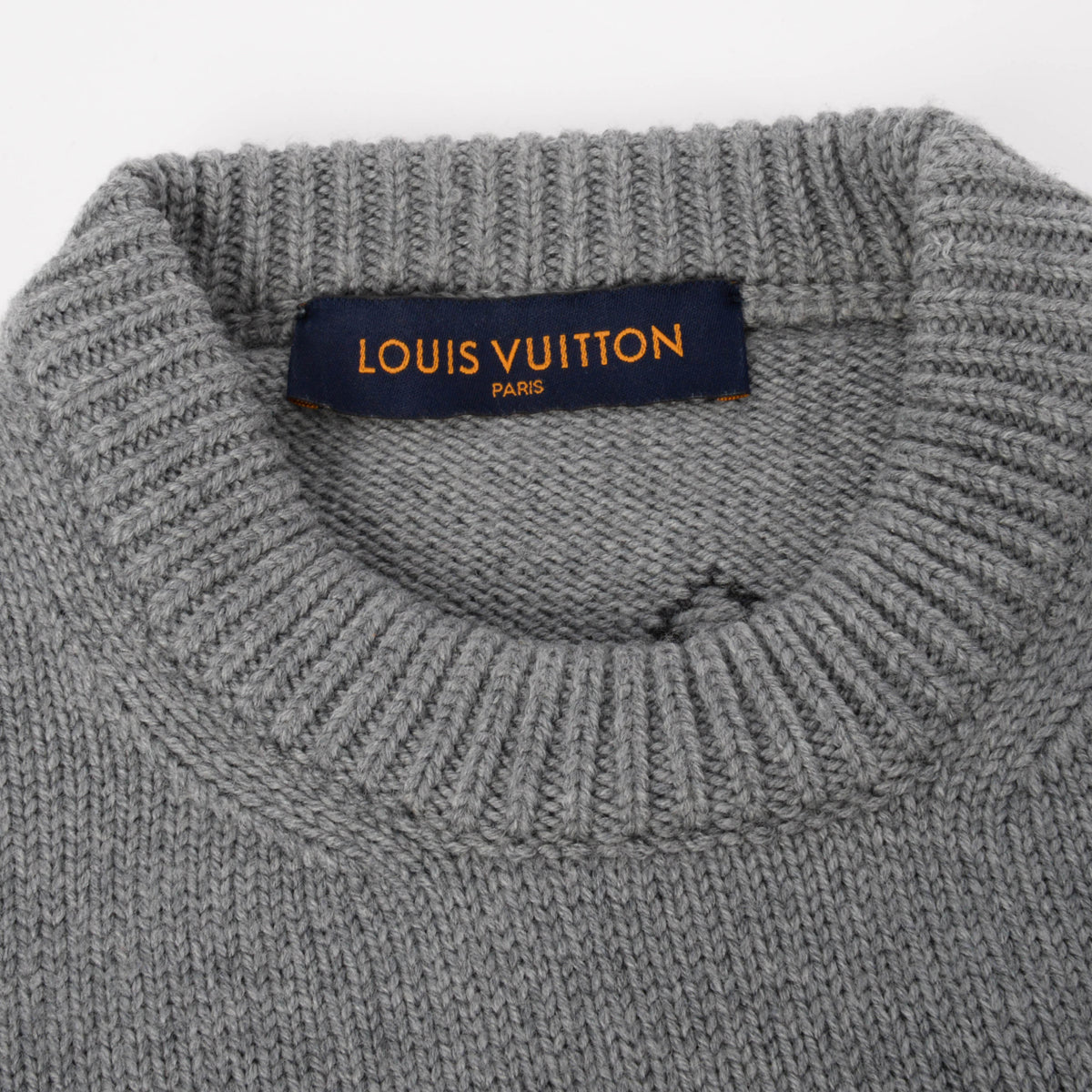 Louis Vuitton Charcoal Wool Crystal Earth Sweater S