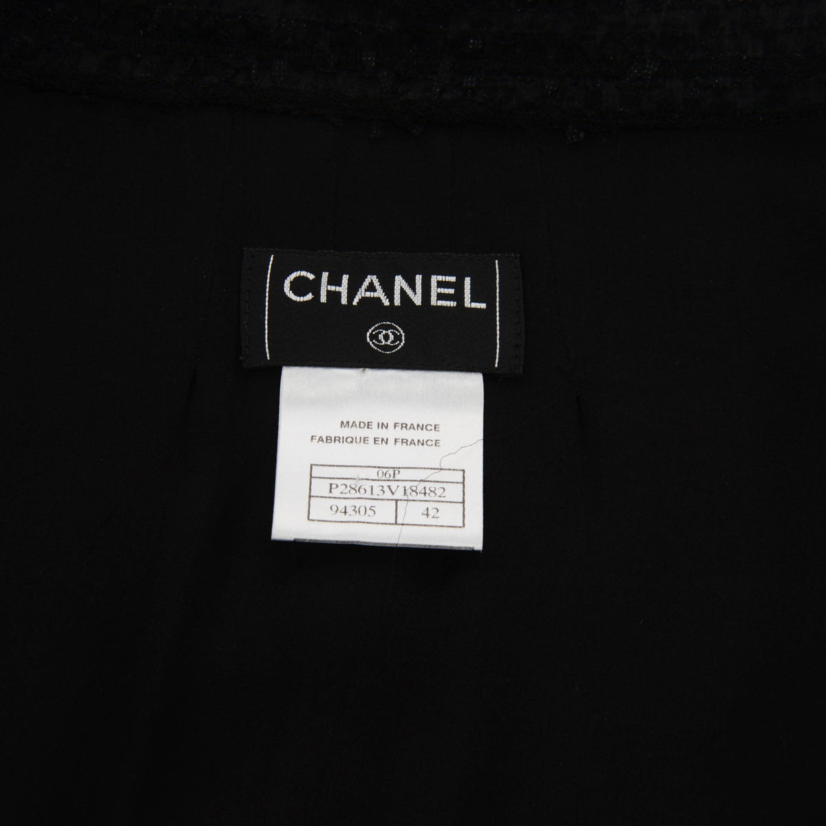 Chanel Black Lightweight Boucle Drawstring Waist Jacket FR 42