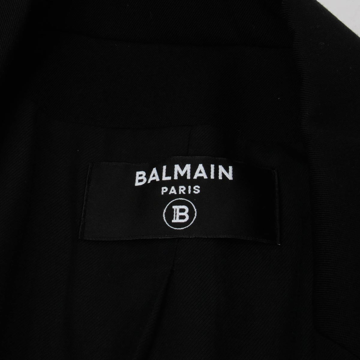 Balmain Black Wool Double Breasted Blazer FR 46