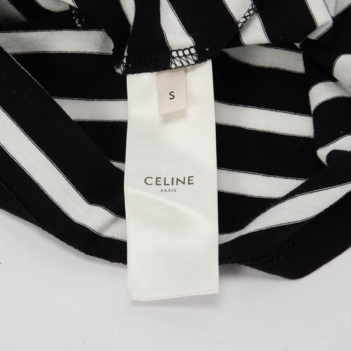 Celine Black & White Cotton Striped T-Shirt S