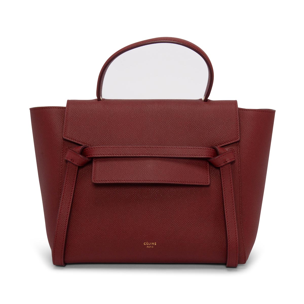 Celine Ruby Red Grained Calfskin Micro Belt Bag