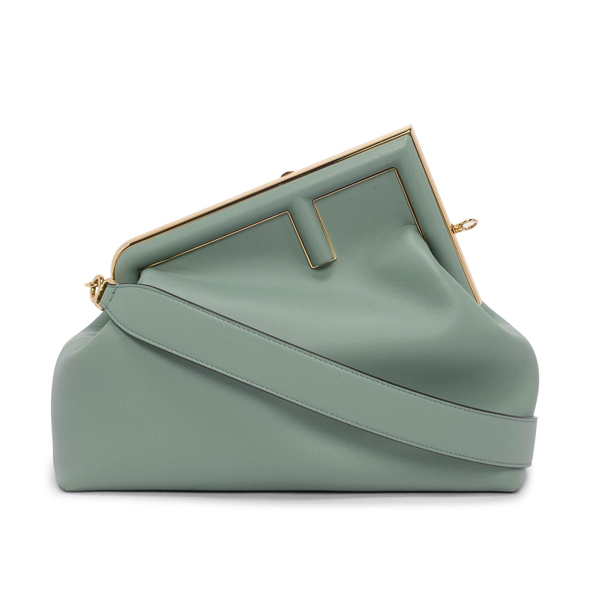 Fendi Mint Green Nappa Fendi First Medium Clutch