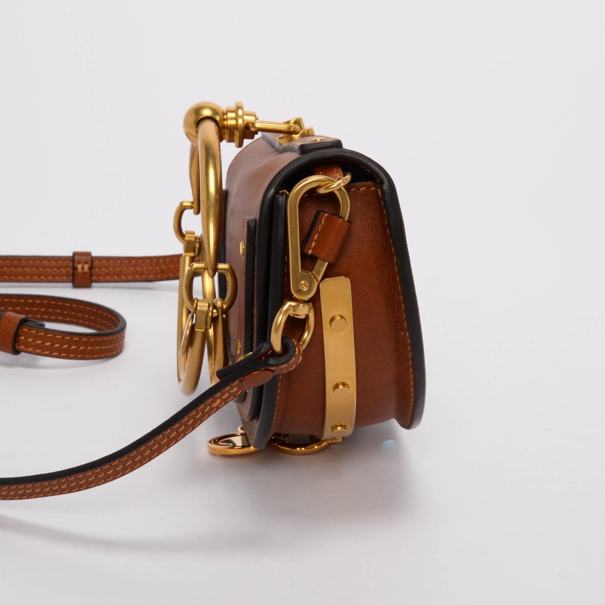 Chloe Tan Calfskin Nile Minaudiere Bracelet Bag