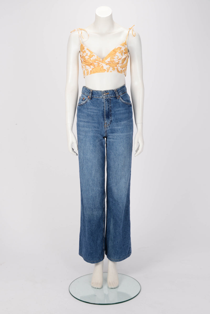 Zimmermann Yellow Floral Linen Postcard Bustier Top 0