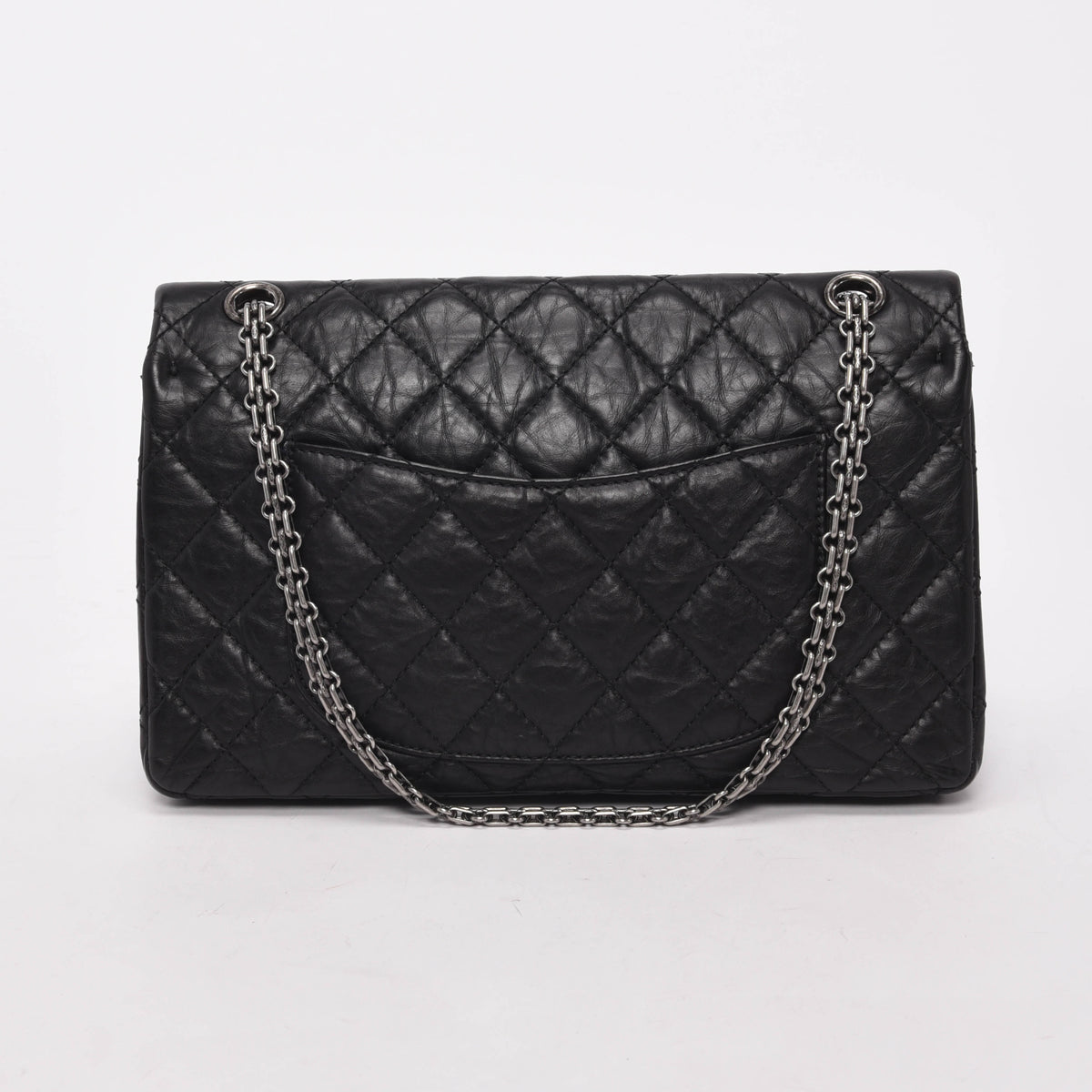Chanel Black Distressed Calfskin 2.55 Reissue 226 Flap Bag