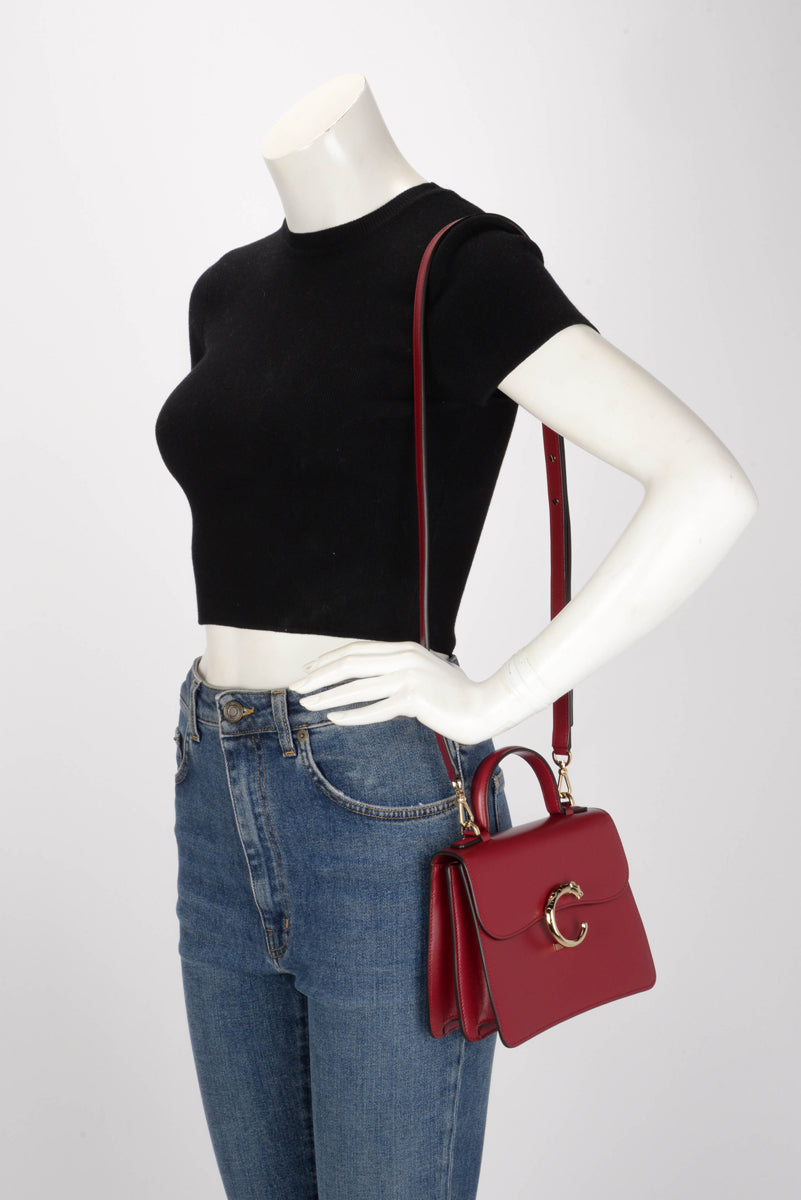 Cartier Cherry Red Calfskin Panthere C Mini Bag