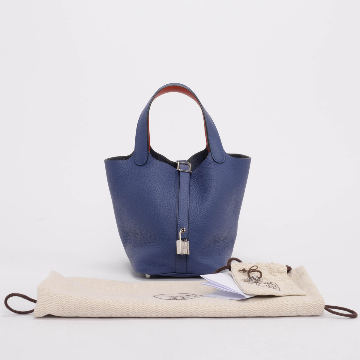 Hermes Bleu Brighton & Capucine Clemence Picotin Lock 18