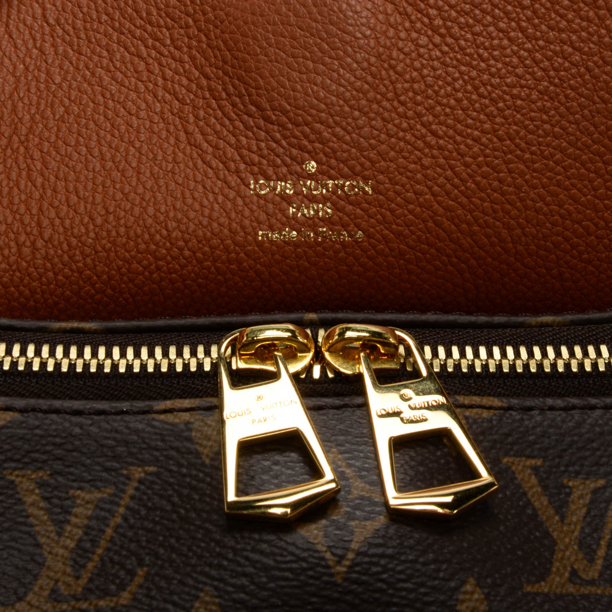 Louis Vuitton Caramel Leather & Monogram Manhattan NM Bag