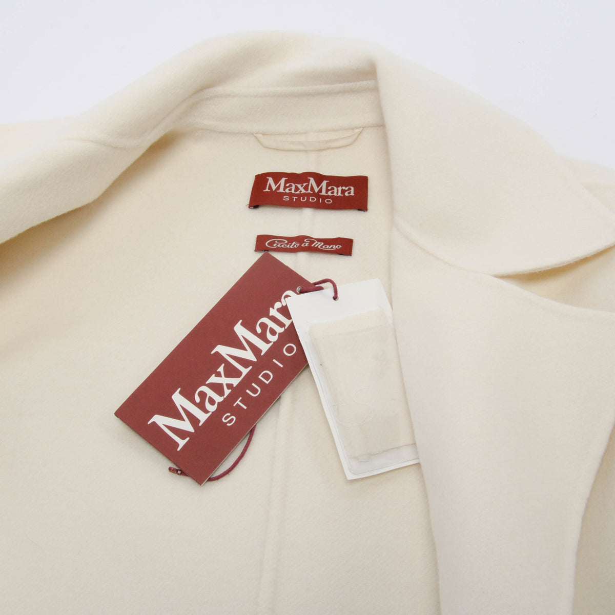 Max Mara Studio White Wool Long Coat IT 36