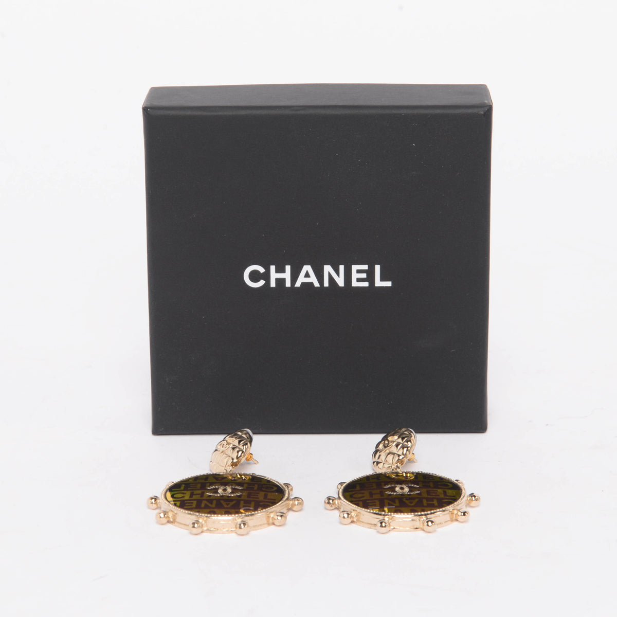 Chanel Red Gold Tone La Pausa Earrings