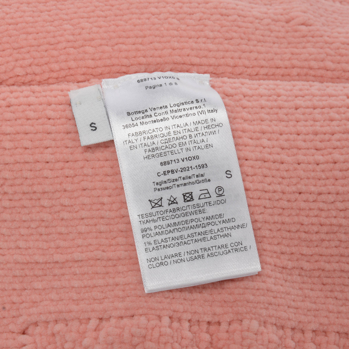 Bottega Veneta Pink Chenille Knit Alphabet Cardigan S