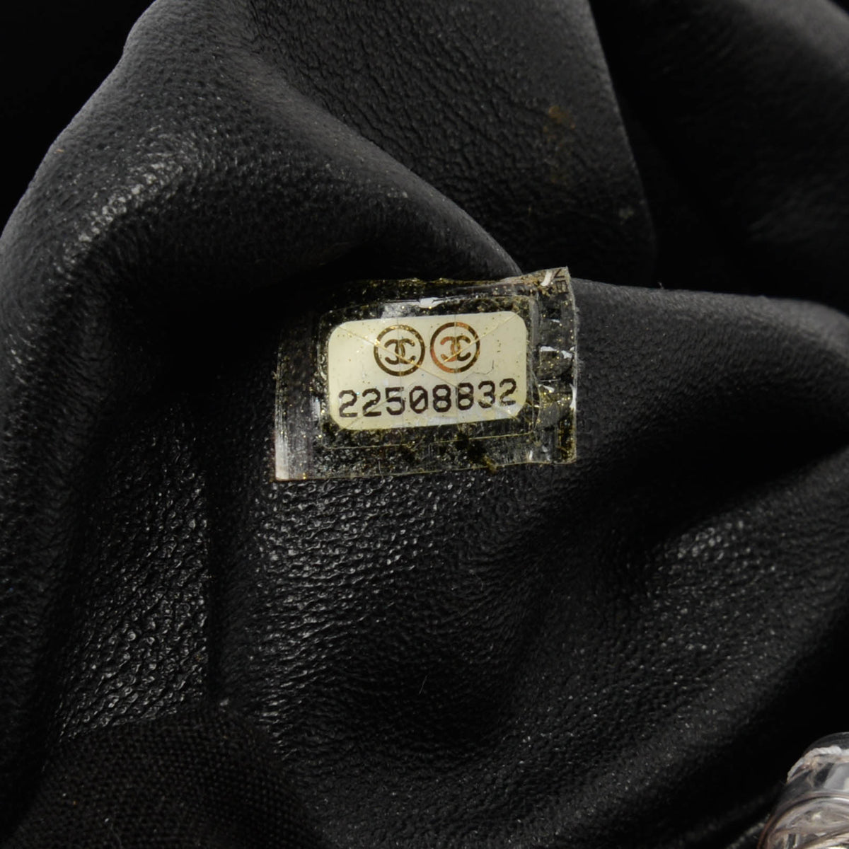 Chanel Black & White Diamond Tweed Resin Chain Shoulder Bag