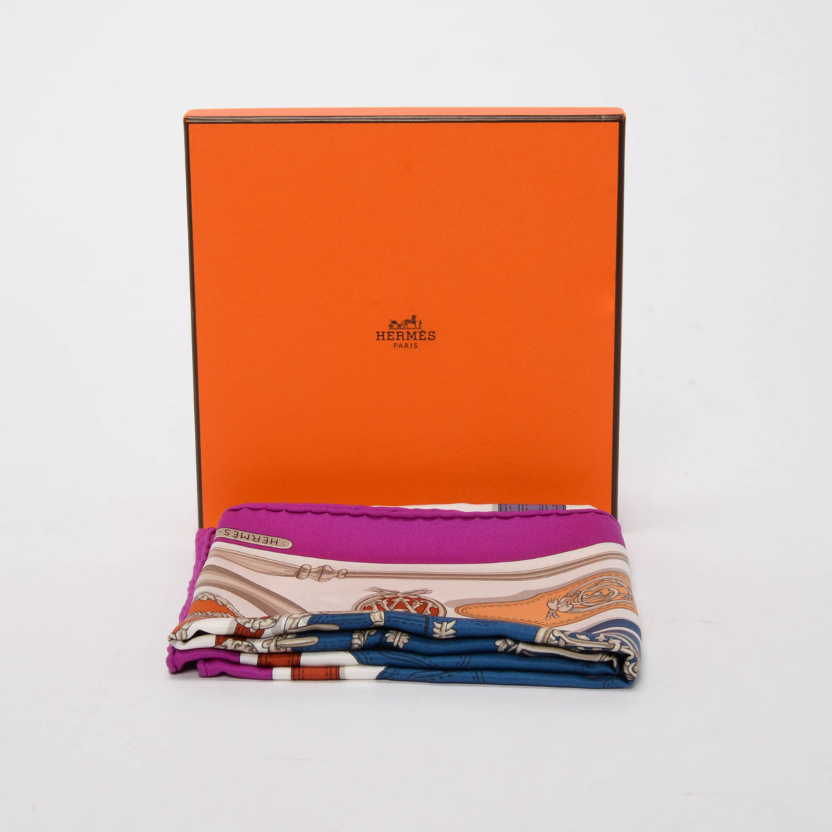 Hermes Magenta Silk Harnais Des Presidents Scarf 70