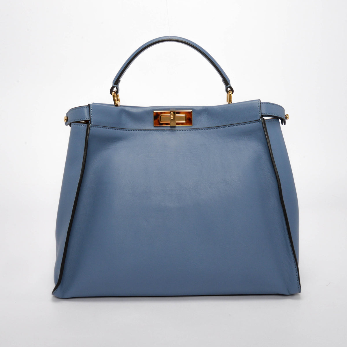 Fendi Light Blue & Tortoiseshell Calfskin Large Peekaboo Bag