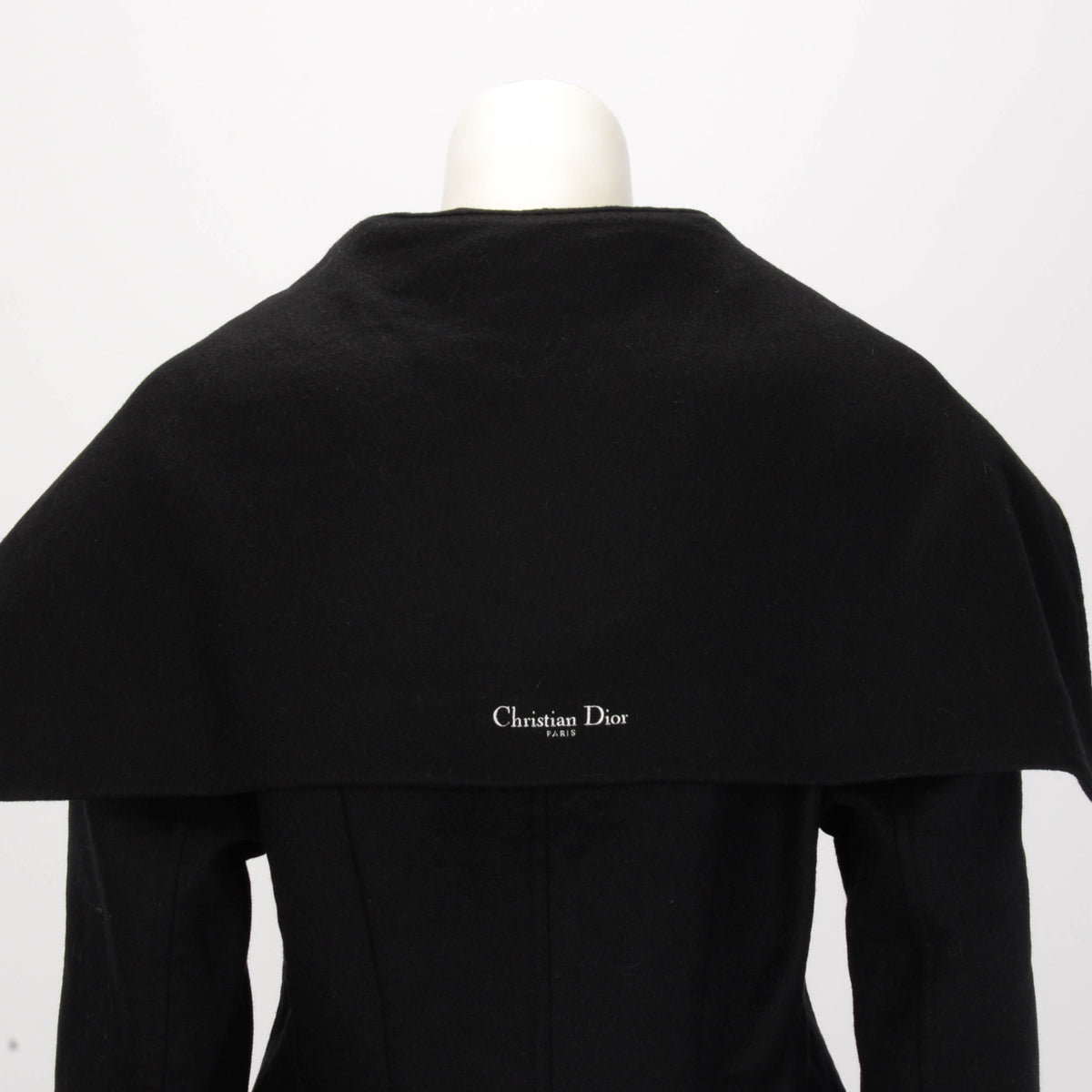 Dior Black Wool Sailor Collar Fitted Jacket FR 44