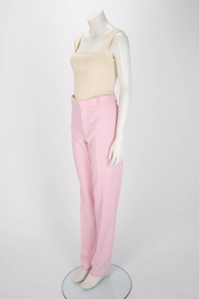Alexander McQueen Pink Wool Slim Fit Pants