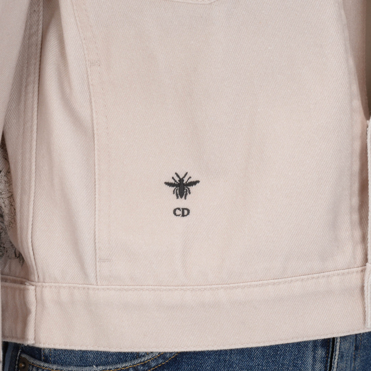 Dior Pink Denim Astral Flowers Jacket FR 40