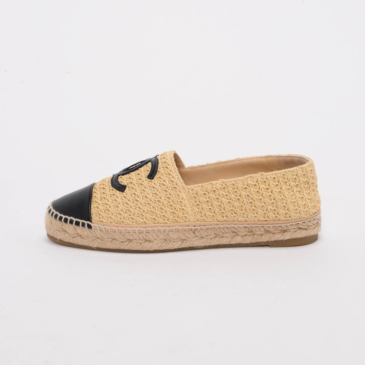 Chanel Natural Crochet Raffia CC Espadrilles 40