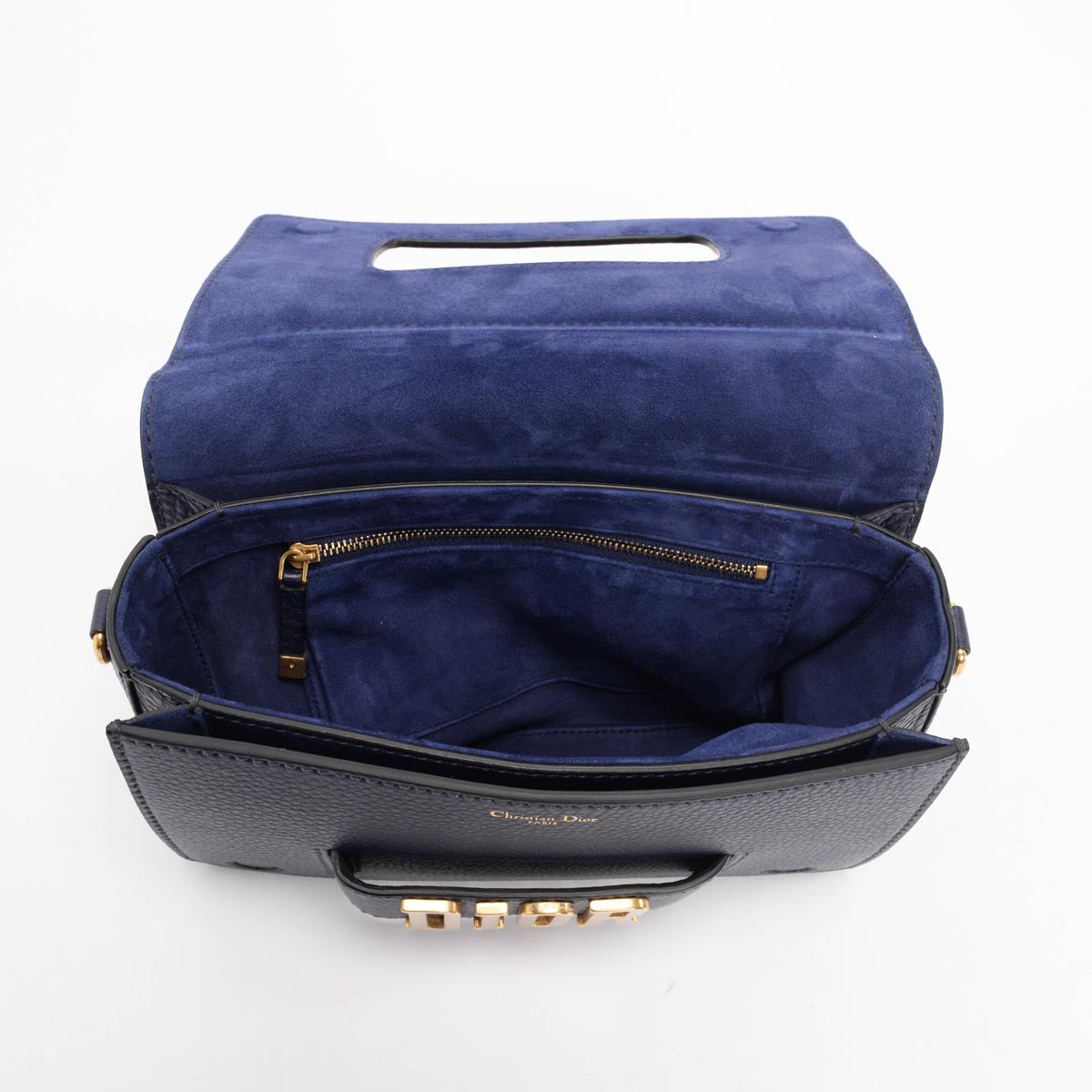 Dior Navy Grained Calfskin Dior(r)evolution Flap Bag