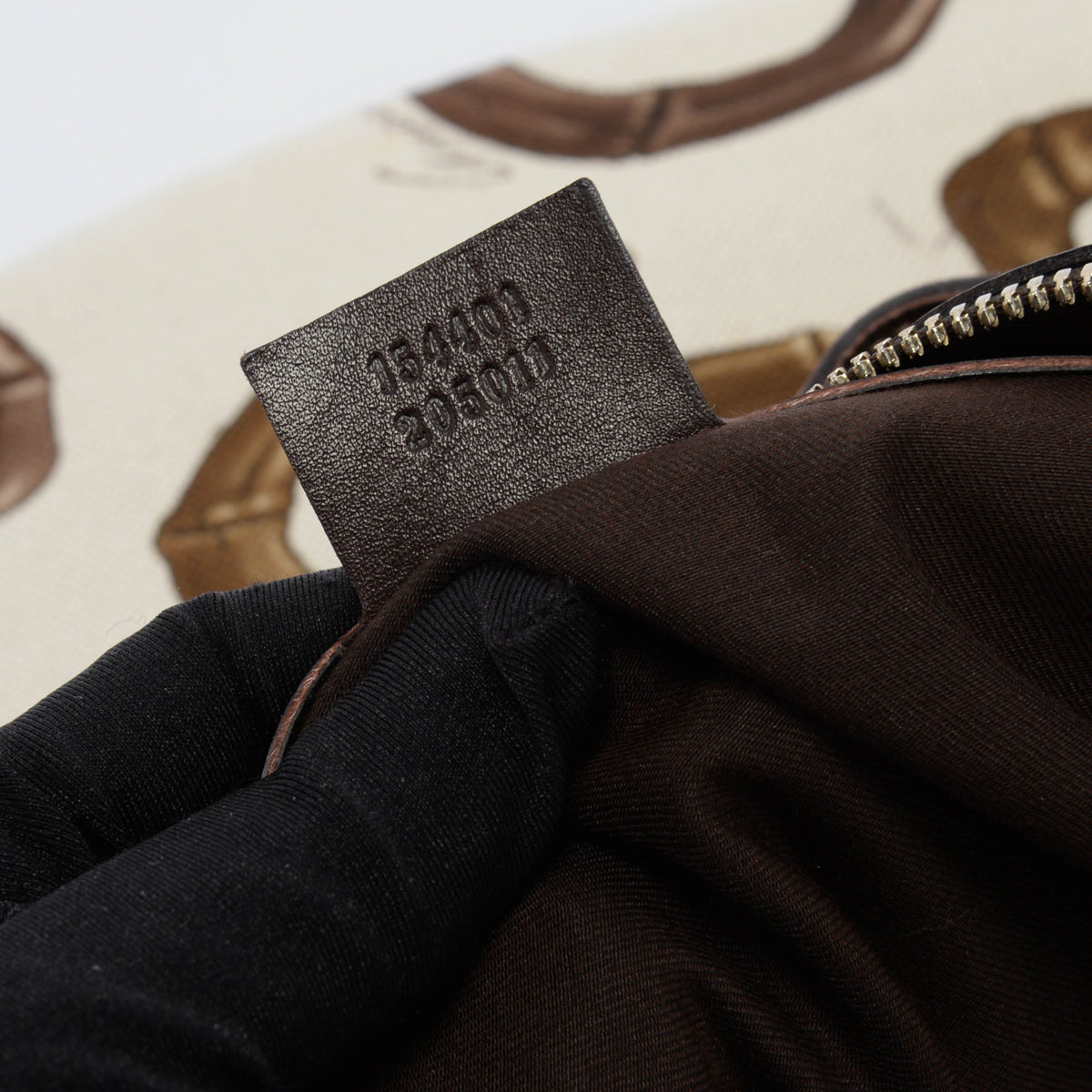 Gucci Brown Bamboo Horsebit Canvas Hobo Bag