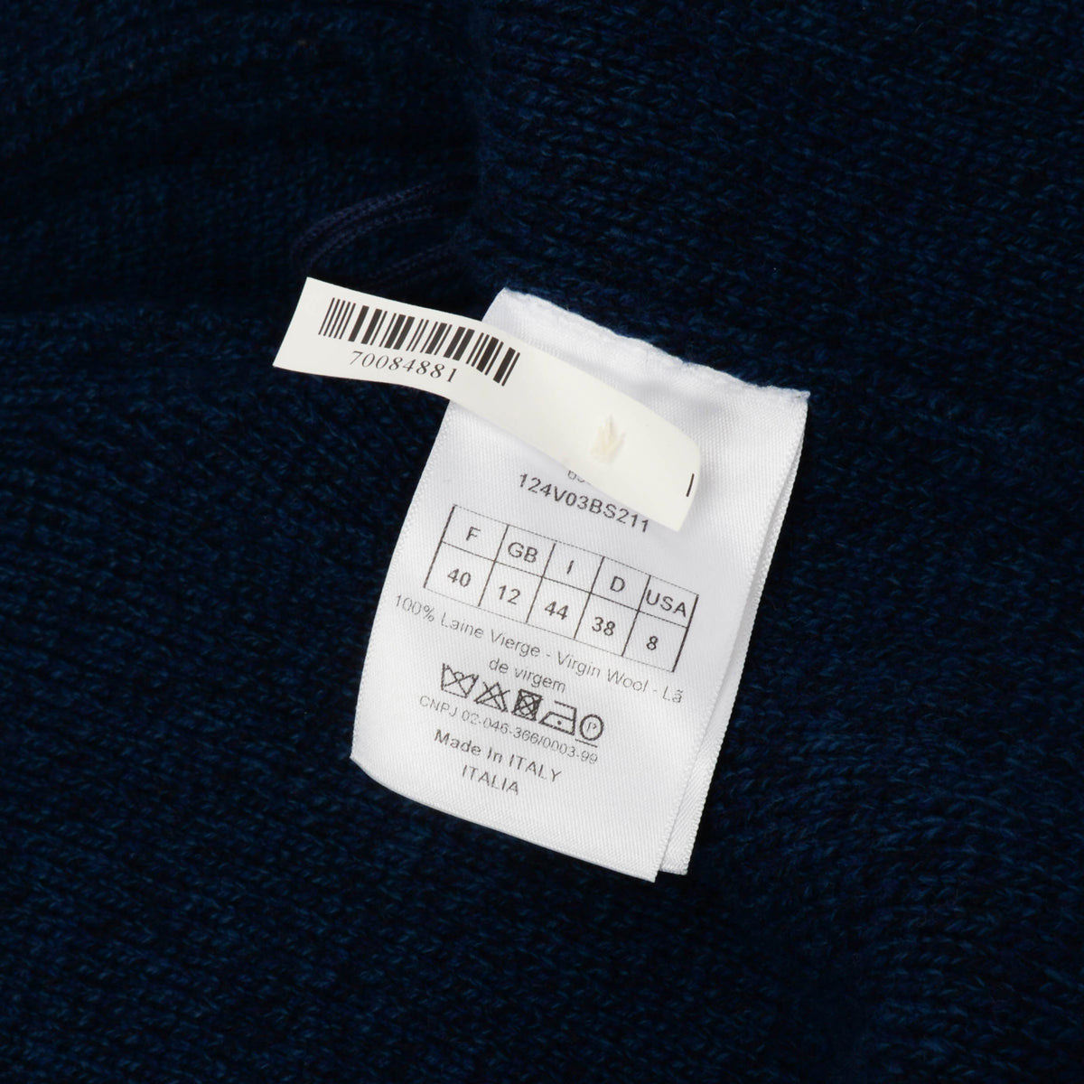 Dior Blue Wool Knit Double Breasted Jacket FR 40