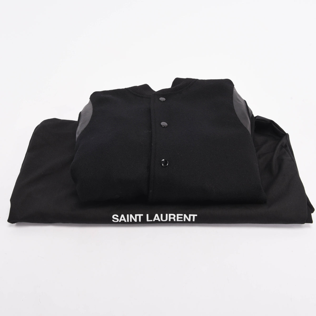 Saint Laurent Black Wool & Lambskin Teddy Jacket 50