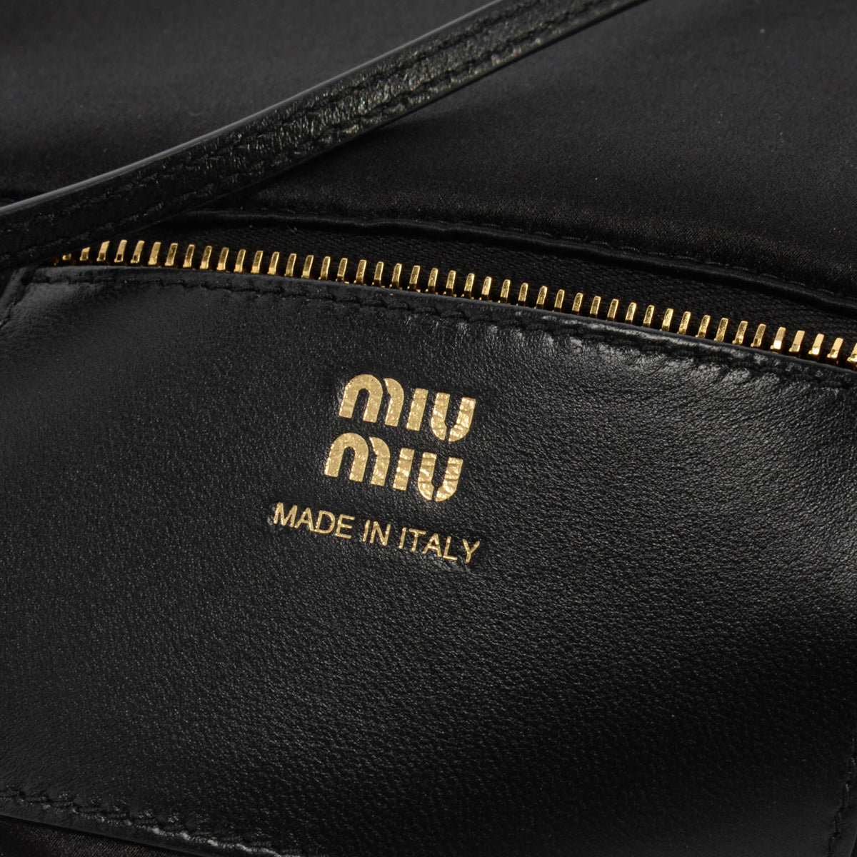 Miu Miu Black Duchesse Satin Beaded Mini Pouch